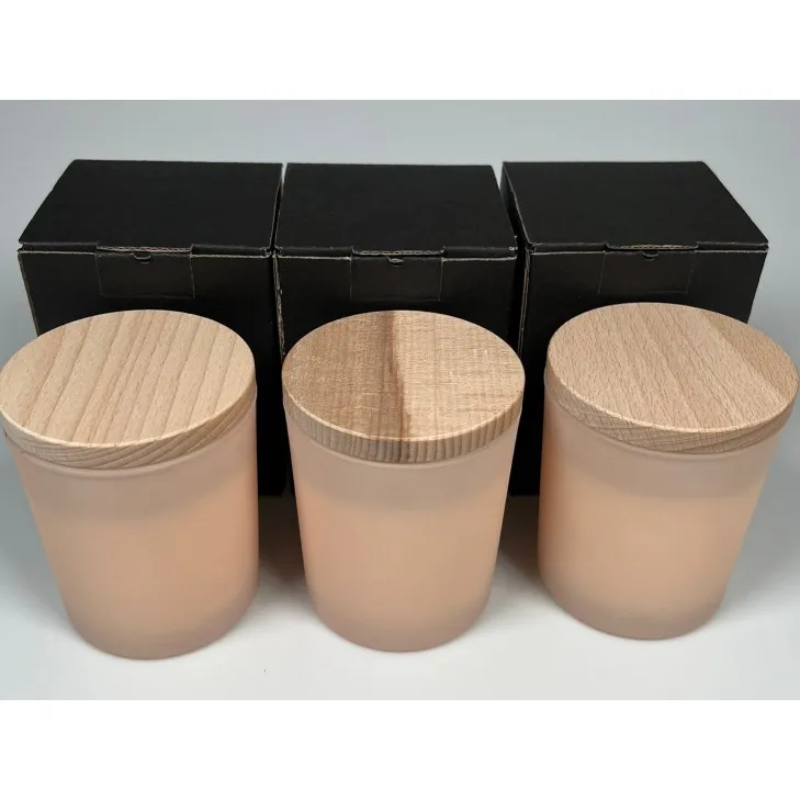 Świeca sojowa zapachowa w szkle łososiowy mat - bawełniany knot 245 ml